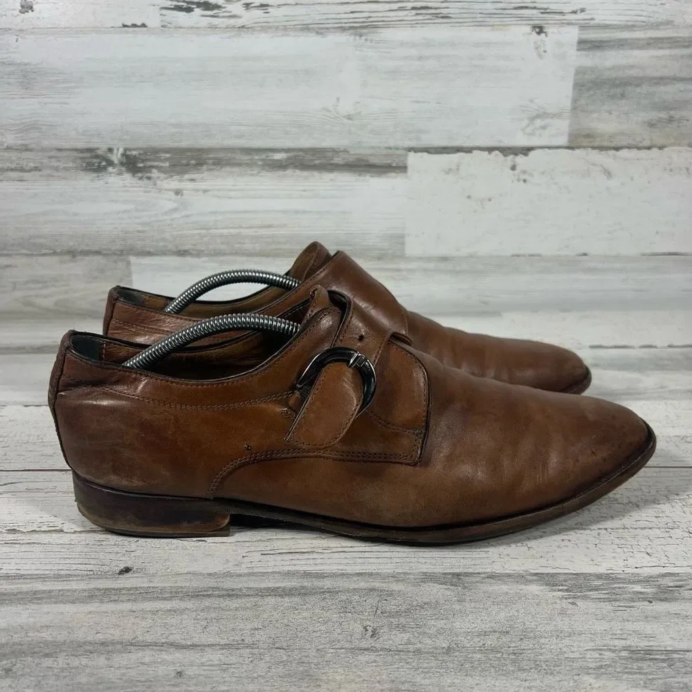 Johnston & Murphy Mens McClain Leather Monk Strap Buckle Derby Shoes Size‎ 11.5